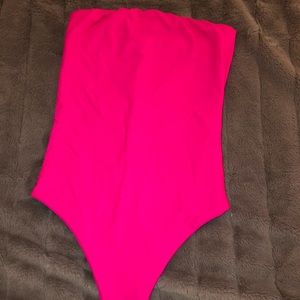 neon pink bodysuit